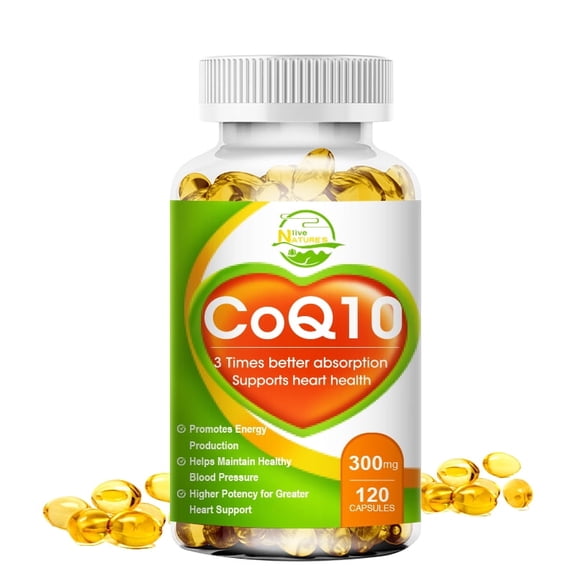 Nature's Live CoQ10 Mega Ubiquinol Supplement 300mg 120 Softgels Heart Health,Energy  Stamina,120 capsules