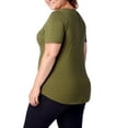thumbnail image 4 of Rainbeau Curves Nancy Tee Women's Plus Activewear Crew Neck, Green, 4 of 4