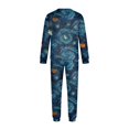 thumbnail image 4 of Halloween Pajamas, Navy Blue Matching Family Pajamas Pumpkin Front Long Sleeve 2 Piece Pajama Set Comfort Sleepwear Nightwear Loungewear Classic Casual Family Wear, 4 of 6