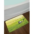 thumbnail image 2 of Golf Bath Mat, Lets Golf Teeing Ground Golf Clubs and Ball on Grass in Morning Sunrise, Plush Bathroom Decor Mat with Non Slip Backing, 29.5" X 17.5", Pastel Yellow Green Grey, by Ambesonne, 2 of 2