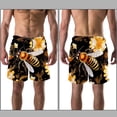 thumbnail image 3 of luoweisi Men's Beach Shorts Quick Dry Swim Trunks with Mesh Lining Bee M, 3 of 5