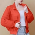 thumbnail image 4 of Giftesty Hoodedless Outwear for Women Sunscreen Suit with Pocket Zipper Long Sleeved Solid Color Coat Jacket Casual Fashion Sweatwear Coats, 4 of 5