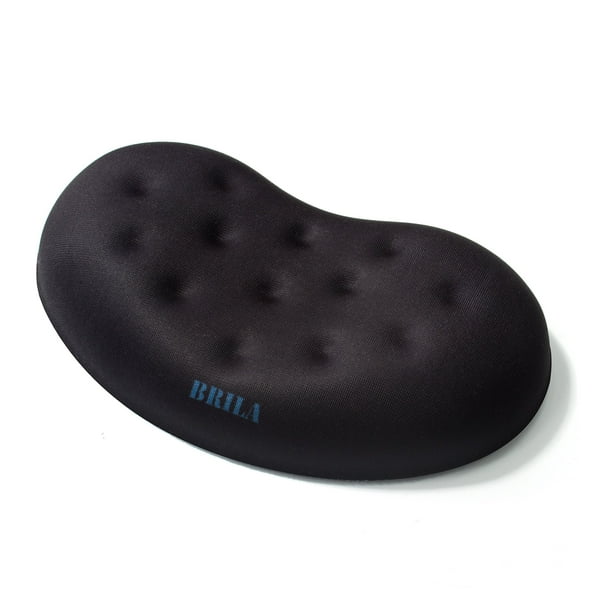 Reposamuñecas para ratón BRILA, ergonómico, espuma viscoelástica, color negro