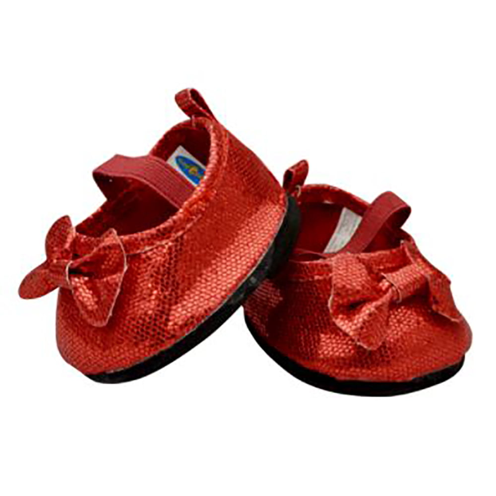 Red Sparkly Dress Shoes For Teddy Bear Clothes Fits 14