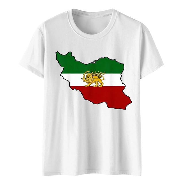 Camiseta de Manga Corta Impresa de Cuello Alto para las Mujeres, Tops de Cuello Redondo para las Mujeres Mezcla de Poliéster de Spandex de Uso Diario Casual