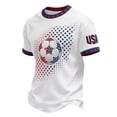 thumbnail image 3 of LNZGNM USA Soccer Men's Shirts Crewneck Short Sleeve 2026 Country Team Tee Shirts Fan International Football Shirt Retro Streetwear Top,Sky Blue(XXXL), 3 of 5