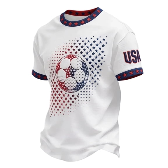 Usa Mens Soccer Jersey Short Sleeve Crew Neck Summer Shirts International Football Tee Retro Streetwear Top Sky Blue L