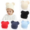 thumbnail image 3 of Eoperou 1 Set Baby Hat Mittens Dual Ears Stretchy Thicker Soft Cozy Keep Warm Solid Color Autumn Winter Infant Boys Girls Cap Gloves for Outdoor, 3 of 8