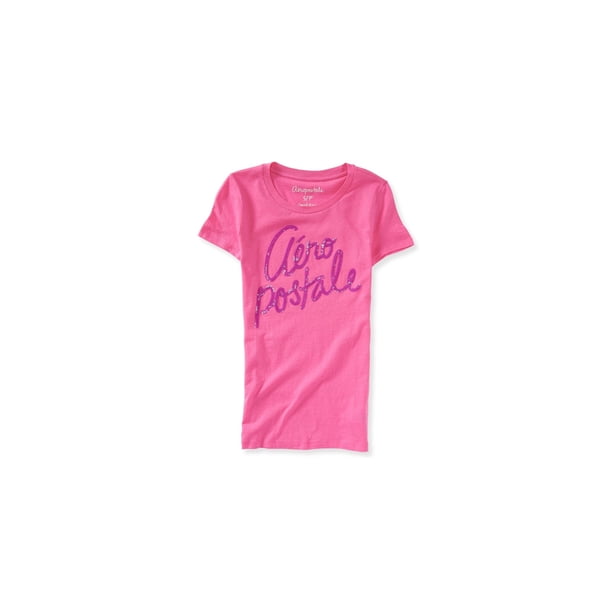 Aeropostale - Camiseta adornada con lentejuelas para mujer, rosa, extragrande Aeropostale Camiseta adornada