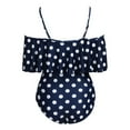 thumbnail image 3 of Povozer Maternity Swimsuit One Piece High Waisted Pregnancy Bathing Suits Push Up Swimwear (Blue, XXL), 3 of 6