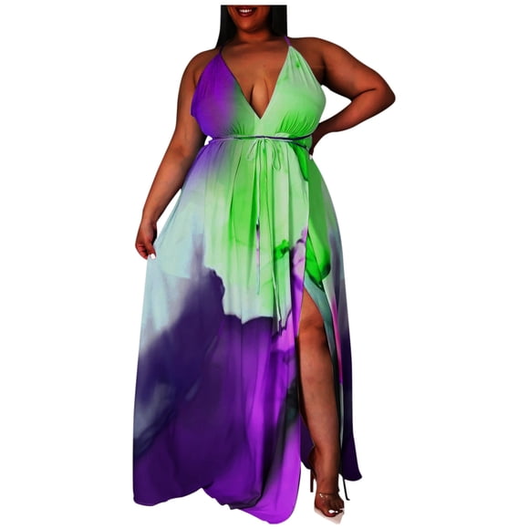 Ketyyh-chn99 Blouses for Women Fashion Dressy Plus Size Sun Dress Dresses for Women Rompers Sleeve Ruffle Shorts Mini Dress Green,4XL