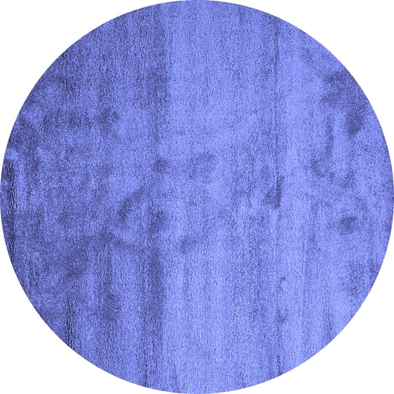 Ahgly Company Indoor Round Abstract Blue Contemporary Area Rugs, 5' Round