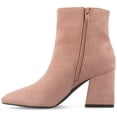 thumbnail image 3 of Journee Womens Sorren Covered Block Heel Pointed Toe Booties, 3 of 10