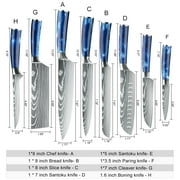 DFITO 9-Piece Kitchen Knife Set, Stainless Steel Professional Cutlery Knife with Sheaths, Storage Bag