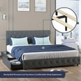 thumbnail image 5 of MUZZ Storage Bed Frame with 4 Drawers on Wheels Platform Bed with Adjustable Diamond Button Tufted Headboard, No Box Spring Needed, Easy Assembly | Queen, Grey, 5 of 7