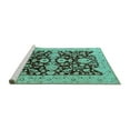 thumbnail image 2 of Ahgly Company Machine Washable Indoor Rectangle Oriental Turquoise Blue Traditional Area Rugs, 8' x 12', 2 of 4