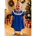 thumbnail image 2 of RUINIXCW Toddler Baby Girl Christmas Dress Short Sleeve Embroidery Smocked Dress, 2 of 6