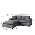 thumbnail image 6 of Comfort Pointe Casella Modular Charcoal Fabric 3-piece Chofa, 6 of 13