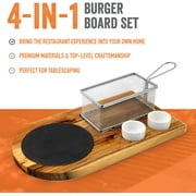 Yukon Glory Burger Board Serving Set Wooden Serving Trays with Grill Basket