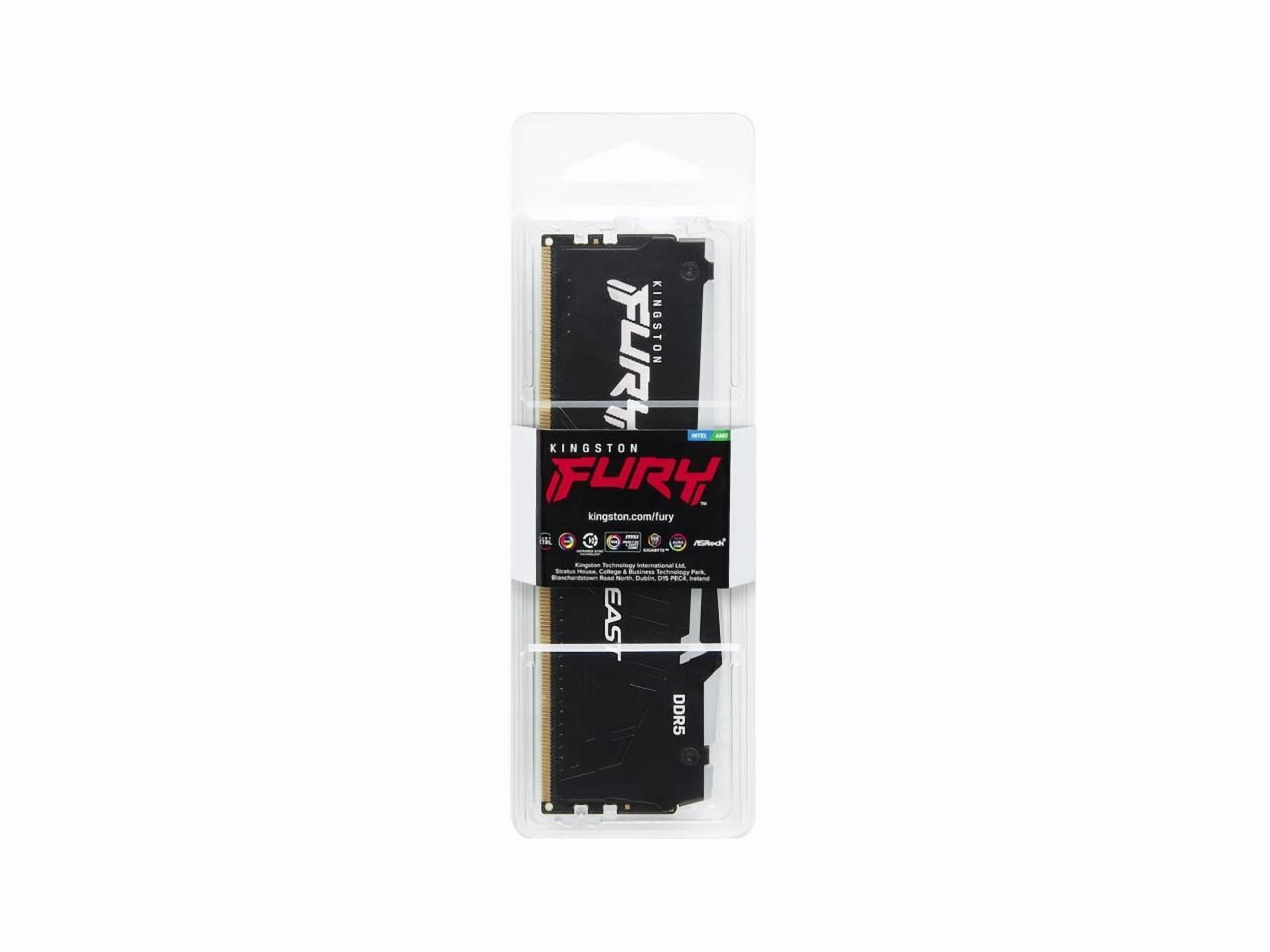 Kingston FURY Beast RAM Module - For Motherboard - 32 GB (1 x 32GB) - RGB - DDR5-6000/PC5-48000 DDR5 SDRAM - 6000 MHz Single-rank Memory - CL36 - 1.35 V - Non-ECC - Unbuffered - 288-pin - DIMM - Lifet