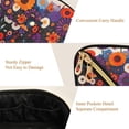 thumbnail image 5 of FORMRS Makeup Bag Travel Cosmetic Organizer for Women Fold Flat Zipper Pouch with Handle, Purple Flowers, 5 of 8