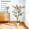 thumbnail image 2 of Arbre de Fleurs Kapok Artificielles Réalistes en Pot – Fleurs Roses Luxuriantes et Feuilles Vertes Riches – Grande Plante en Pot Factice pour Décoration Intérieure/extérieure de la Maison, du Bureau, d'Une Fête Ou d'Un Mariage – Entretien Facile – 150 cm (5 Pieds), 2 of 8
