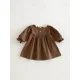 thumbnail image 1 of Vestido coreano de primavera para niñas de 0 a 4 años, vestido elegante de princesa con solapa y cuello de encaje para niños, ropa de exterior bordada con flores para niñas, 1 of 6