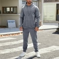 thumbnail image 2 of MLQIDK 2 Piece Set Mens Sweatsuits Fleece Hoodie and Sweatpants Workout Gym Jogging Sweat Suits Lounge Outfit Casual Athletic Sweatsuits Big and Tall Winter Suit Sets Army Green L, 2 of 9