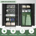 thumbnail image 2 of 72" Metal Storage Cabinet with 2 Doors, Lockable Garage Cabinet with 4 Adjustable Shelves, Tall Cabinet for Home Office, Study, Garage, 2 of 6