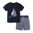 thumbnail image 2 of Esaierr Kids Toddler Boys Clothing Two Piece Set Summer Cotton Embroidery Boys Tees Shorts Outfit for 2-8 Years, 2 of 8