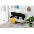 thumbnail image 2 of Guyou Modern Storage Bench, Lambswool End of Bed Bench with Metal Legs, Upholstered Entryway Bench for Bedroom Living Room Hallway, White, 2 of 9
