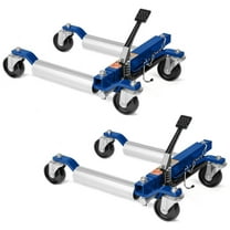 2024 New Car Wheel Dolly Jack Set of 2, 1500LBS Capacity Wheel Dolly with Hydraulic Tire Jack & Aluminium Twin Rollers, Heavy Duty Rollers with Foot Pedal for Tire Auto Repair Moving