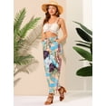 thumbnail image 4 of INSPIRE CHIC Pantalones de pierna ancha tropical informal con cintura con cordón floral Palazzo Boho para mujer con bolsillos Rosa S, 4 of 6