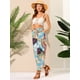 thumbnail image 4 of INSPIRE CHIC Pantalones de pierna ancha tropical informal con cintura con cordón floral Palazzo Boho para mujer con bolsillos Rosa S, 4 of 6