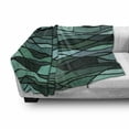 thumbnail image 3 of Teal Soft Flannel Fleece Throw Blanket, Abstract Mosaic Waves Ocean Inspired Expressionist Pattern Marine Design Image, Cozy Plush for Indoor and Outdoor Use, 50" x 60", Dark Green Aqua, by Ambesonne, 3 of 6