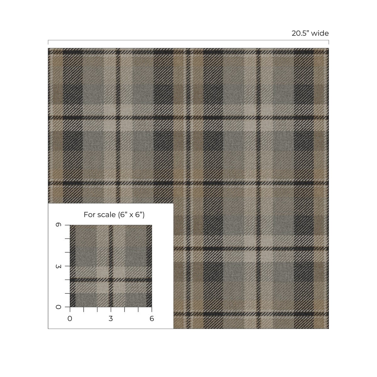 Harry & Grace Cliffside Thornbury Tailored Plaid Peel and Stick Wallpaper - 20.5 in. W x 18 ft. L Roll