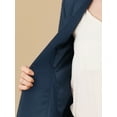 thumbnail image 6 of INSPIRE CHIC Women's Workwear Zipper Collarless Cropped Blazer S Peacock Blue, 6 of 7