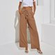 thumbnail image 4 of Pantalones rectos sueltos para mujer, pantalones de pierna ancha para mujer, pantalones de playa con cintura elástica y cordón, diseño de última generación, 4 of 7