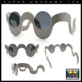 thumbnail image 2 of Rad Offbeat Thick Plastic Wave Shape Runway Fashion Sunglasses Grey, 2 of 8