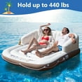thumbnail image 3 of Gymax Île Flottante avec Auvent, Bouée Gonflable pour Piscine, Radeau Lounge avec Auvent Rétractable, 3 of 10