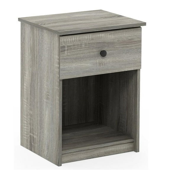 Pemberly Row Engineered Wood Nightstand with One Drawer in French Oak Gray