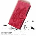 thumbnail image 6 of Women's Butterfly Pattern Wallet Case for Samsung Galaxy A53 6.5 inch, TPU Leather Magnetic Buckle with Card Holder Shockproof Protective Phone Cover for Samsung Galaxy A53 5G, Red, 6 of 7