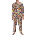 thumbnail image 3 of Daiia Beach Life for Men's Long-Sleeved Pajama Set – Soft & Comfortable Sleepwear Button-Up Pajamas Cozy Lounge Wear-Medium, 3 of 7