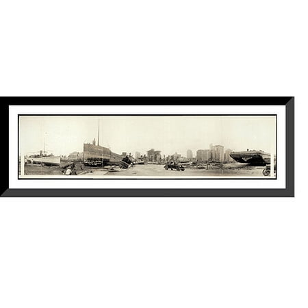 Historic Framed Print, FL Miami hurricane 1926 PHOTO, 36-3/8" x 8-3/8"