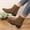 Green, variant on Classic Pointed Toe Ankle Boots with Chunky Low Heel & Side Zipper