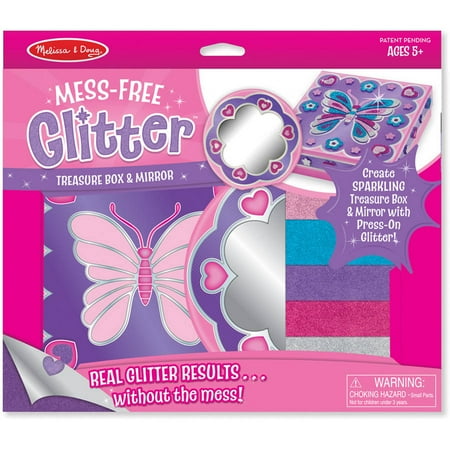 Melissa & Doug Mess-Free Glitter Treasure Box and Mirror Craft Kit