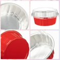 thumbnail image 3 of 150 Pcs Disposable Ramekins with Lids 8 oz Creme Brulee Ramekin Aluminum Foil Cup Cupcake Liner Baking Valentines Disposable Muffin Tin Pan Cheesecake Container (Red,Silver), 3 of 7