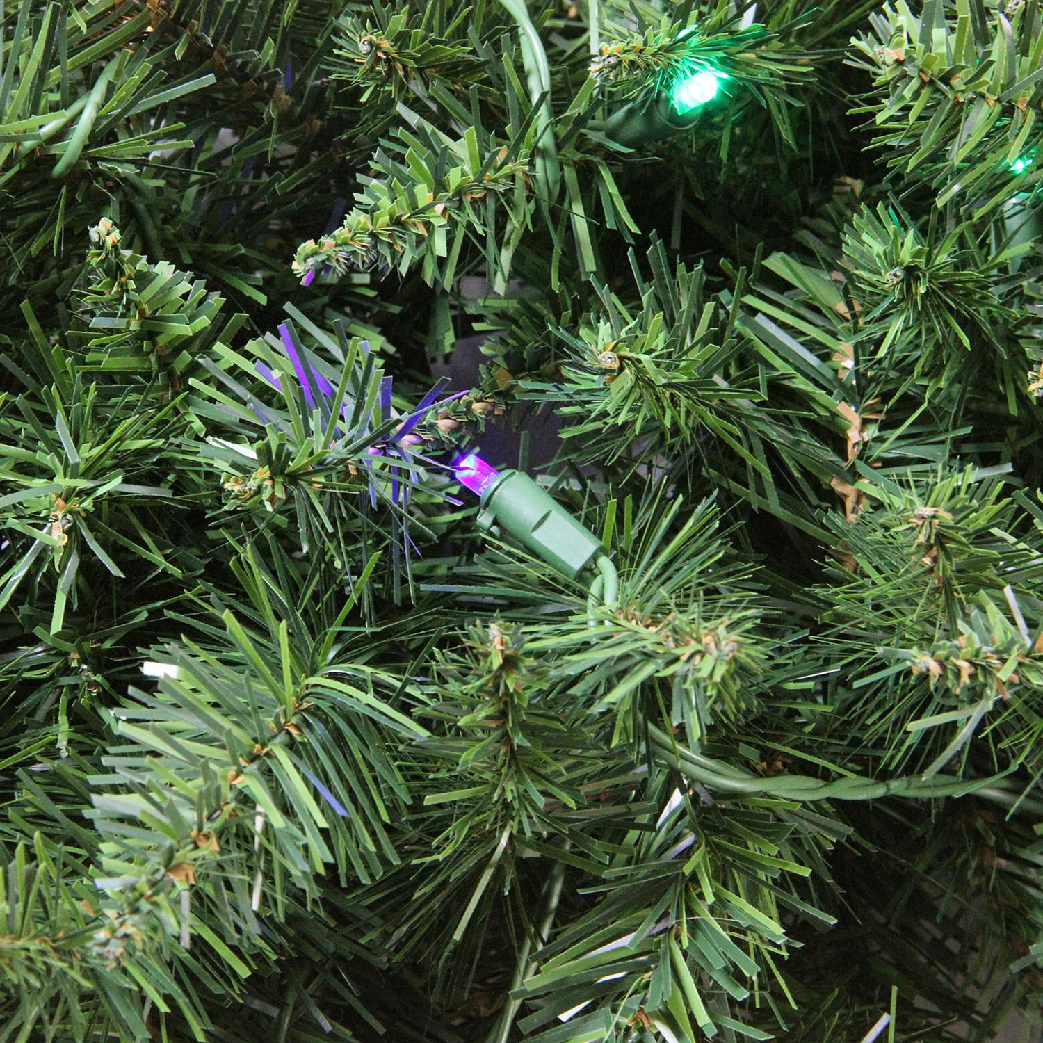 6' Pre-Lit Buffalo Fir Commercial Artificial Christmas Wreath - Multi LED Lights