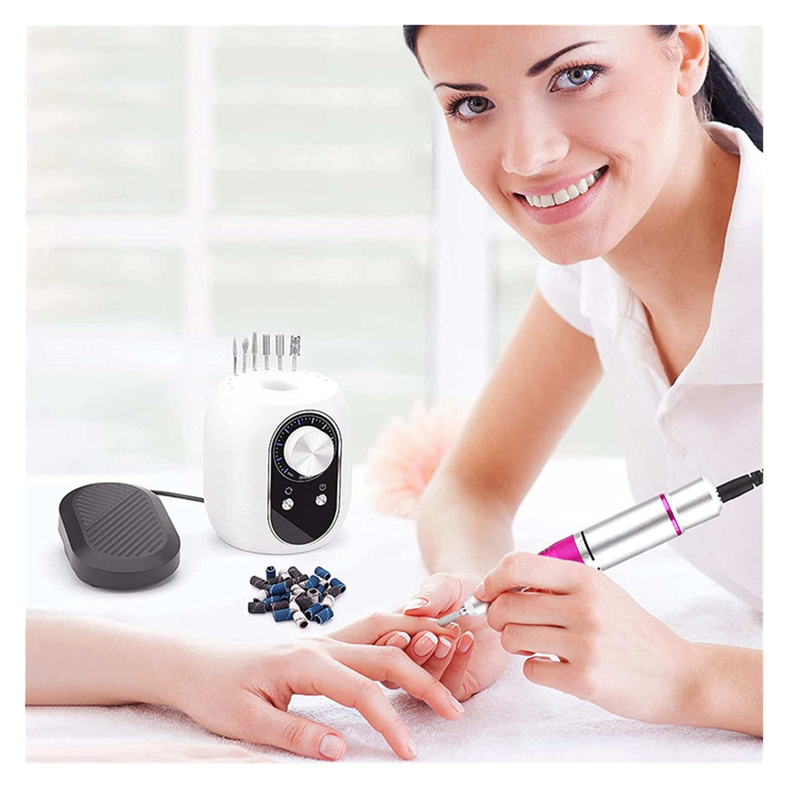 35000RPM Nail Drill Machine, Professional Electric Manicure Machine, Milling Cutters Nail, Art Electric Nail File Sets For Manicure ,Low Noise