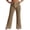 Khaki, variant on Womens Pants Wide Leg Flare Style Hollow Out Knit Long Pants Night Club Party Comfortable Daily Wear Trousers With Pockets